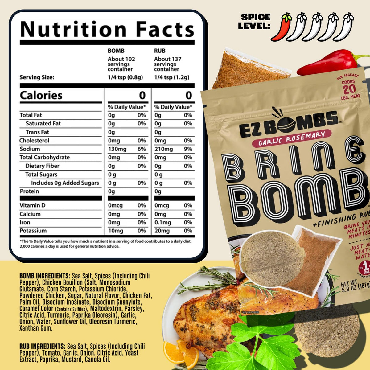 EZ Bombs meat soaking overnight for tender, juicy results