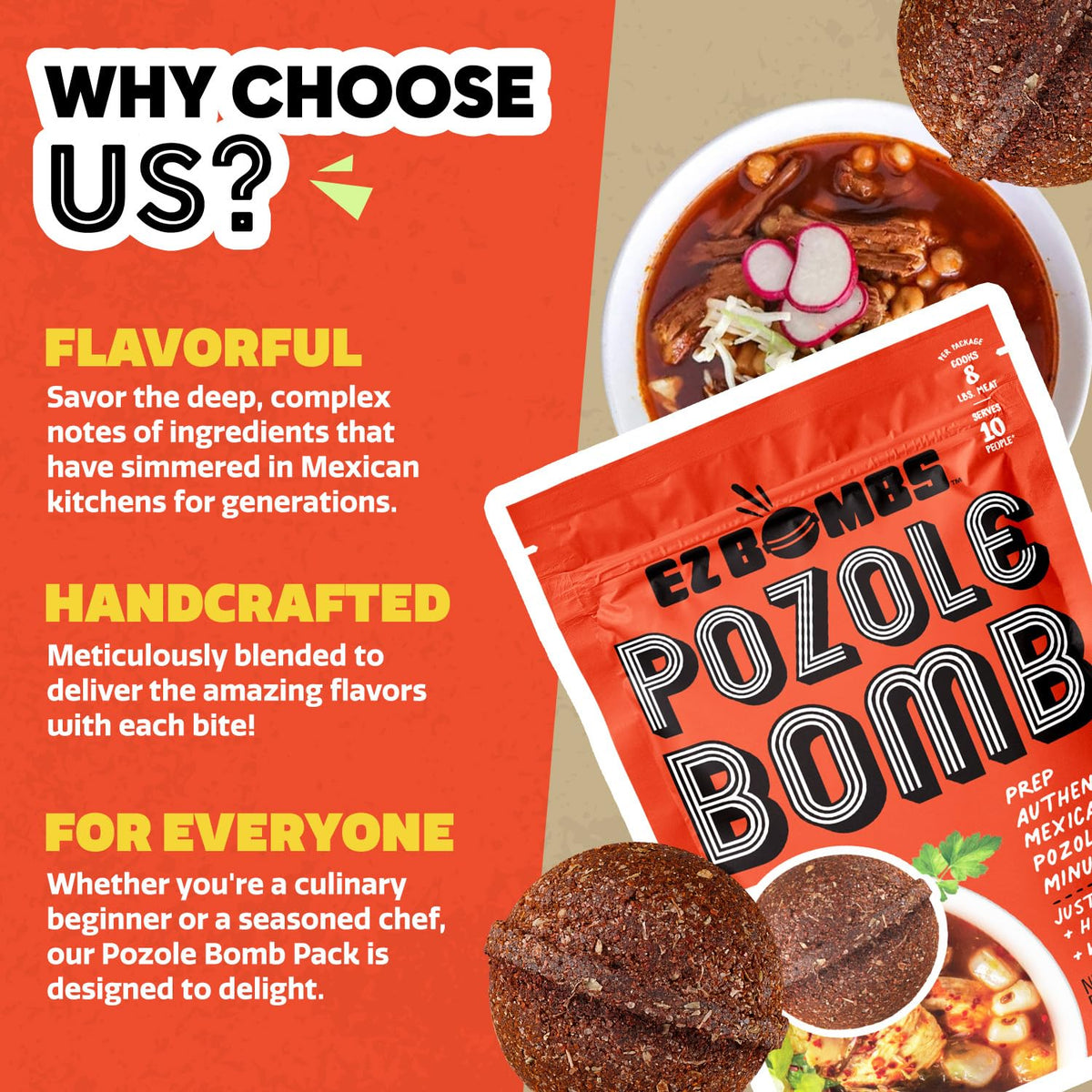 EZ Bombs Pozole Bomb ready-to-serve pozole bowl