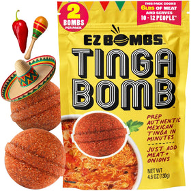 EZ Bombs Tinga Bomb pack shot showcasing authentic flavor for easy weeknight meals.