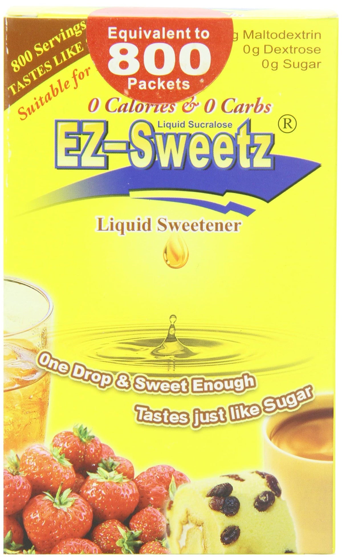 EZ-Sweetz bottle cap closeup shows compact, travel-friendly design.
