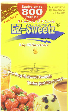 EZ-Sweetz bottle cap closeup shows compact, travel-friendly design.