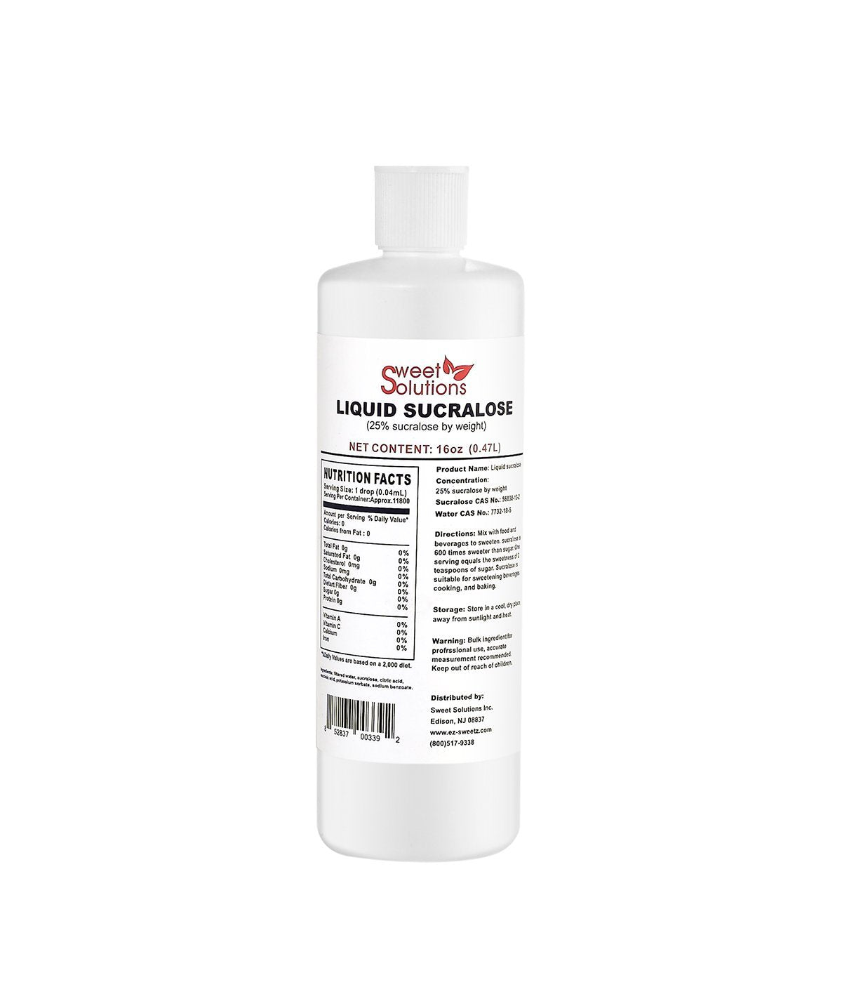 EZ-Sweetz bottle pour shows precise sweetness for beverages