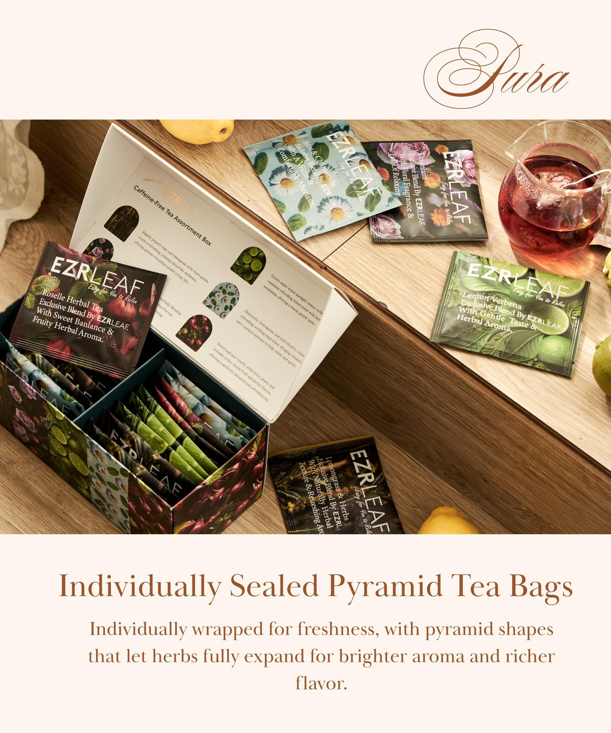 EZR LEAF Lemongrass Herbal Tea bag ready for soothing steep