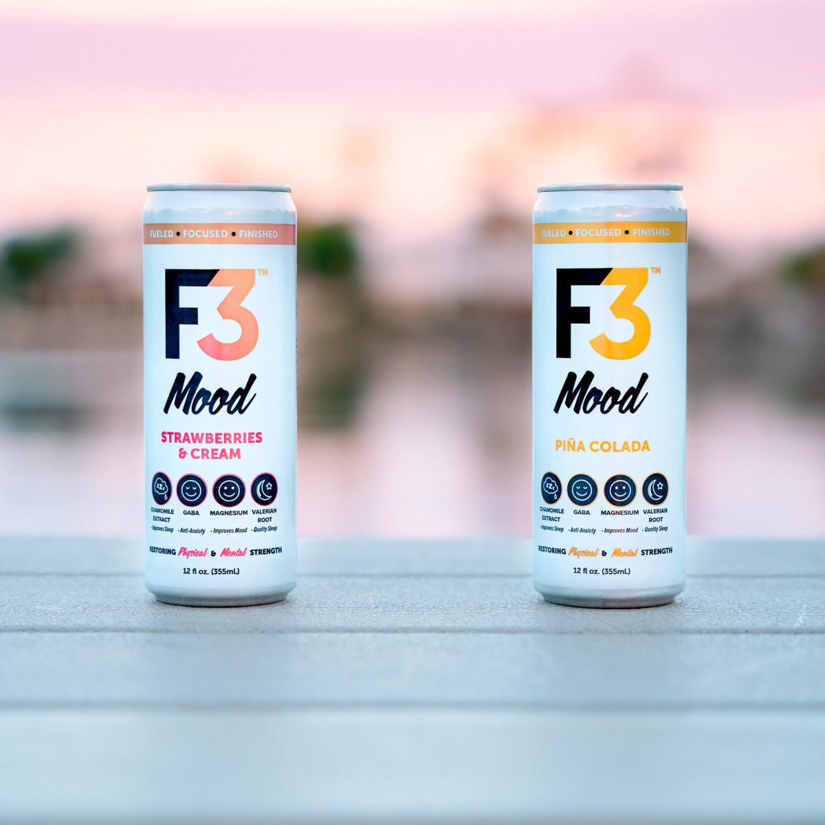 F3 Mood packaging box open reveals a 12-pack ready to ship.