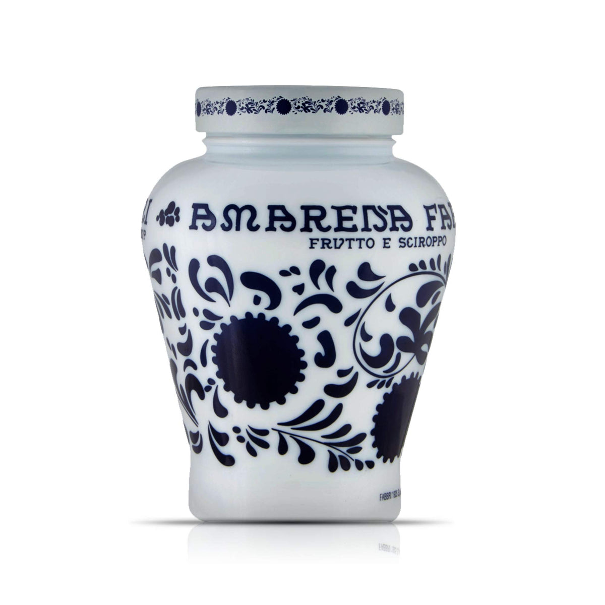 Fabbri Amarena Wild Cherries in Syrup bottle with glossy glaze, ideal dessert topping.