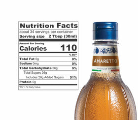 Pour-ready Fabbri Amaretto syrup into coffee for a rich almond note