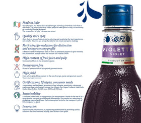 Fabbri violet flavoring syrup adds color to desserts