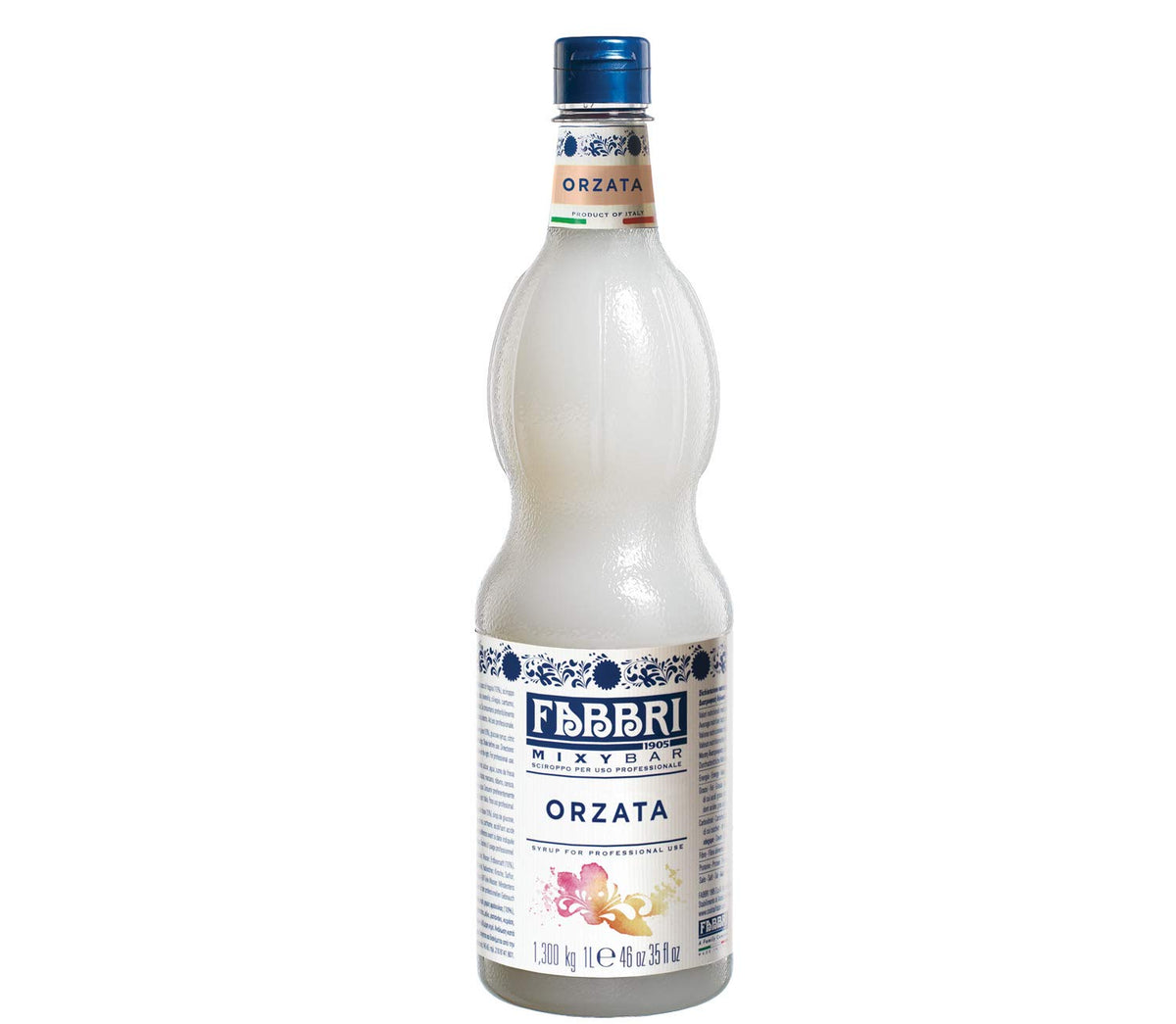 Fabbri Orgeat bottle with flip cap, easy drizzle for lattes and cocktails.