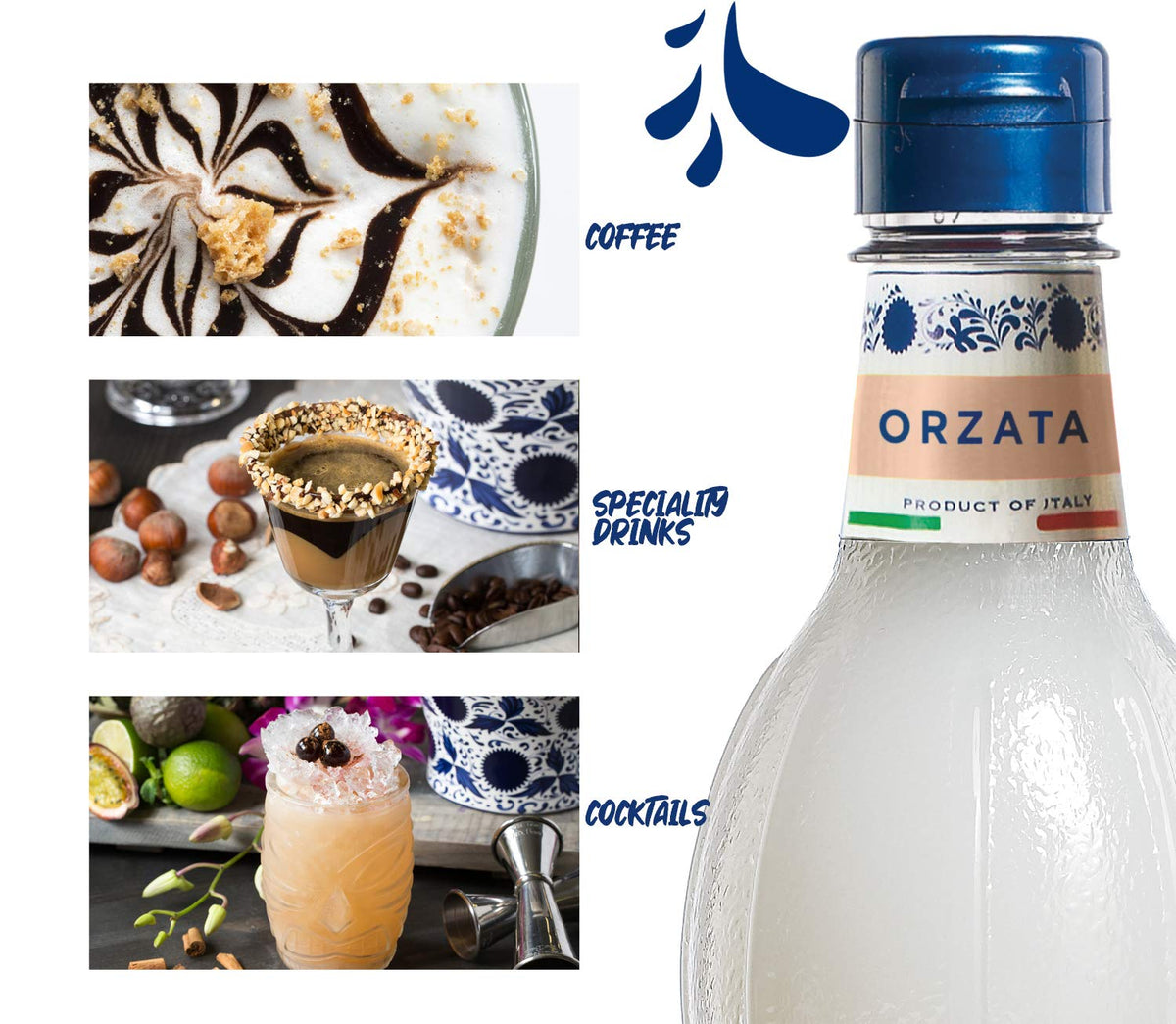 Fabbri Orgeat in a cocktail glass, ideal for elegant martinis and mocktails.