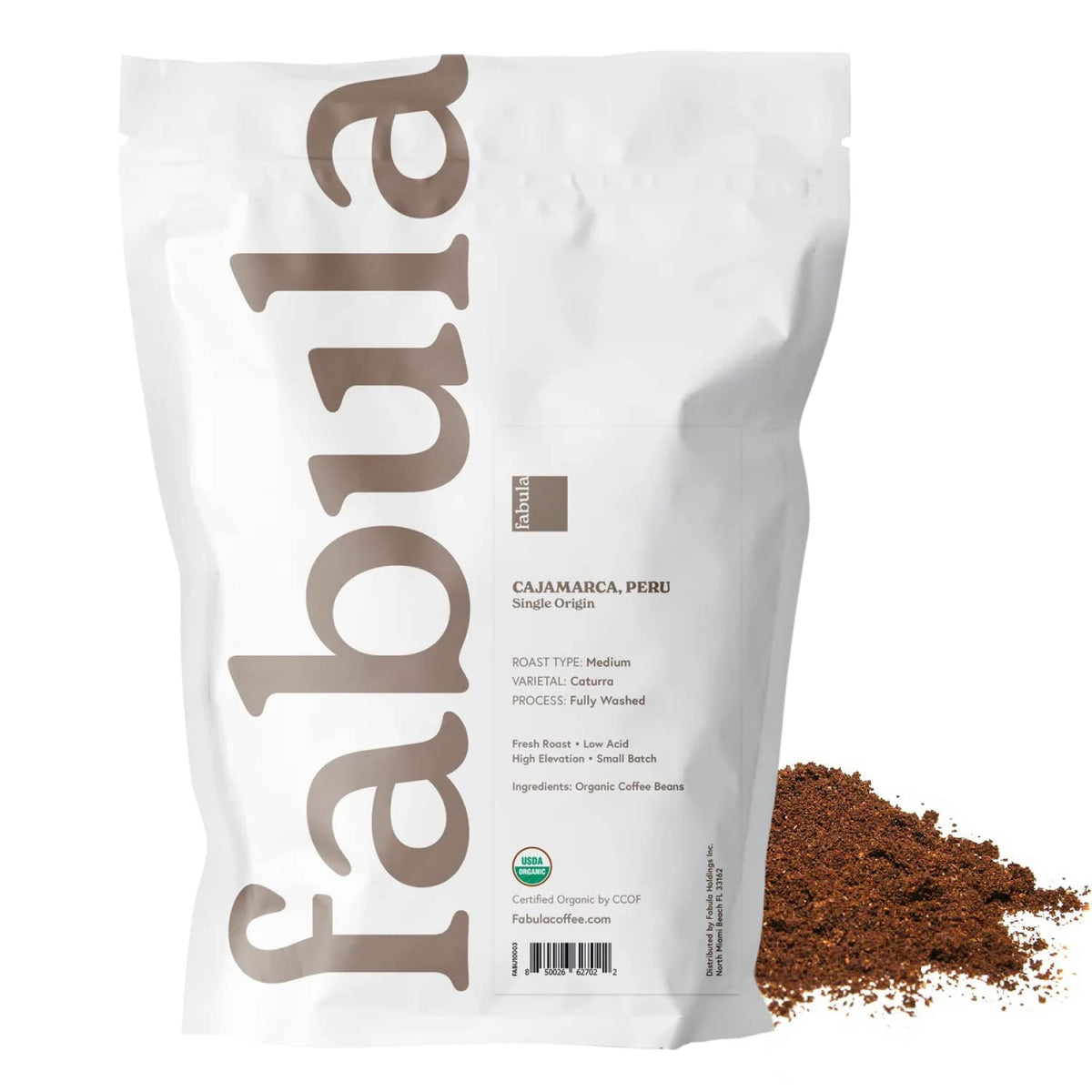 Fabula coarse-ground coffee ready for French press extraction
