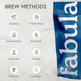 Fabula Dark Roast origin scene with shade-grown, high-altitude beans.