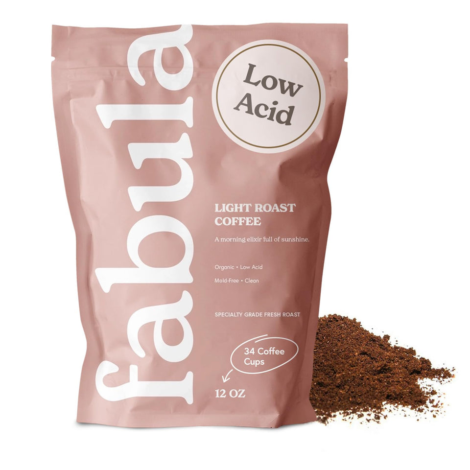 Fabula light roast ground coffee bag showing origin flavor and clean packaging.