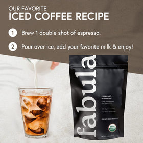 Fabula espresso cup in hand, inviting a bold, clean cup experience.