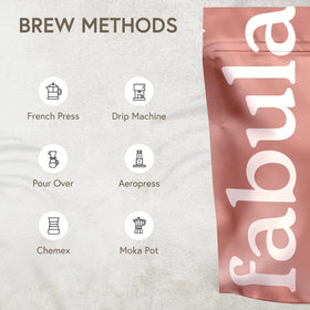 Fabula fresh roast 12 oz pack ready for daily brews.