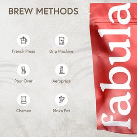 Fabula Half-Caf is Organic, Non-GMO, and Fair-Trade with mold-free integrity.
