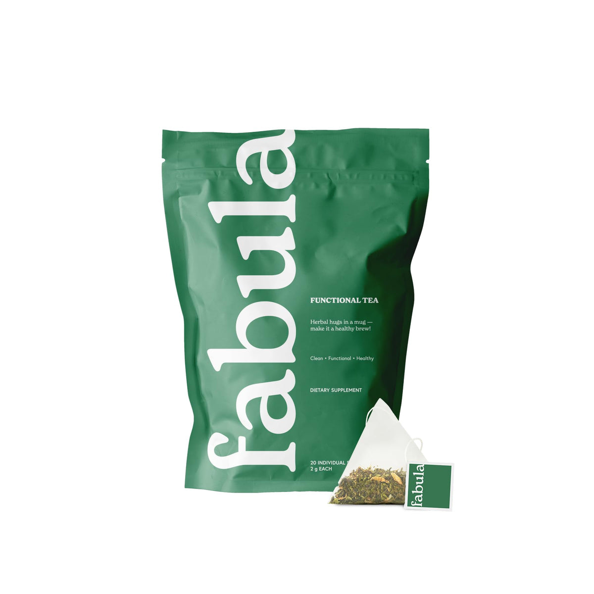 Fabula Menopause Tea box front showing organic blend for caffeine-free relaxation.