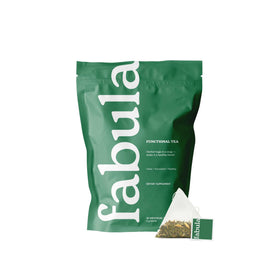 Fabula Menopause Tea box front showing organic blend for caffeine-free relaxation.