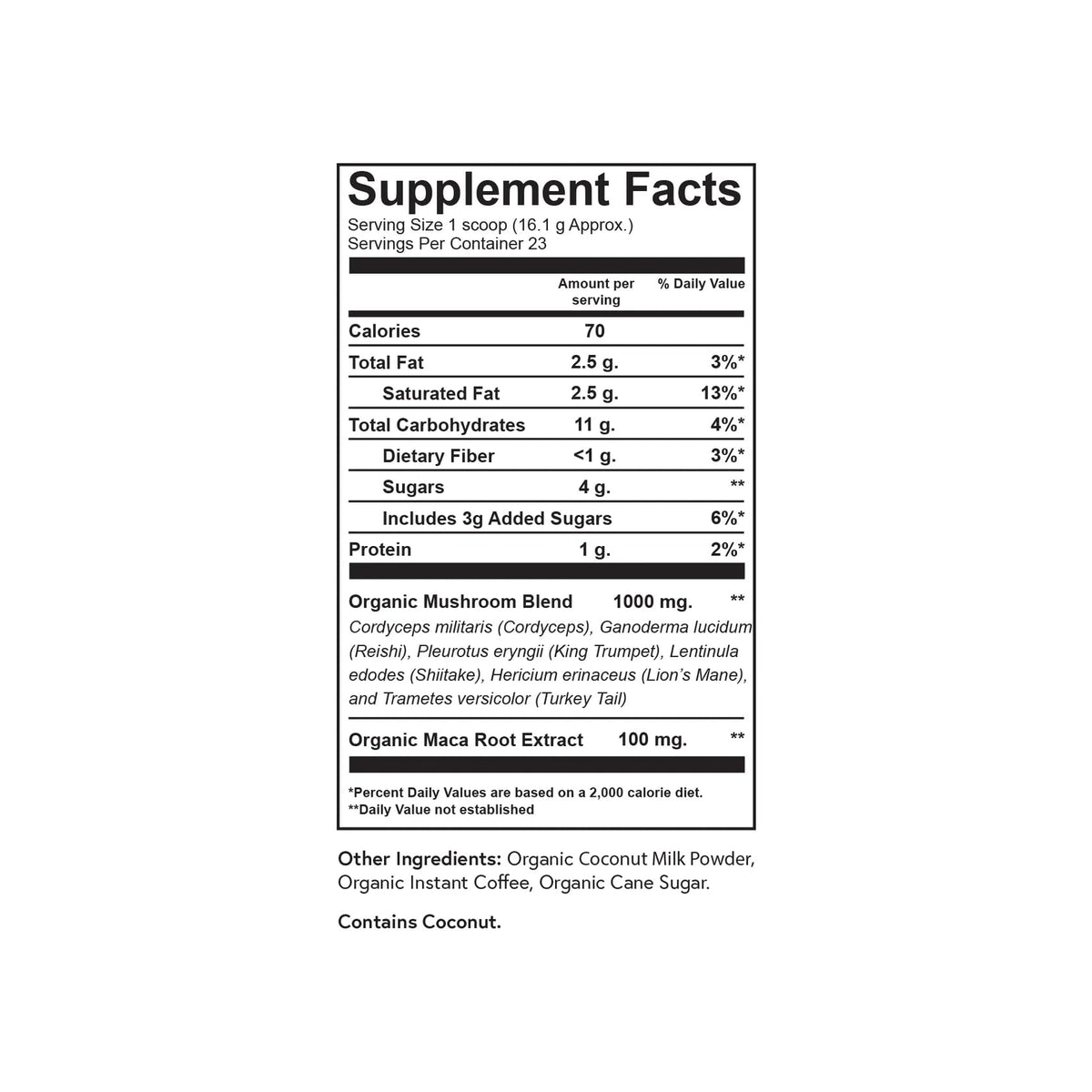 Fabula Mushroom Coffee steaming cup with Cordyceps and Lion’s Mane supports steady energy and focus