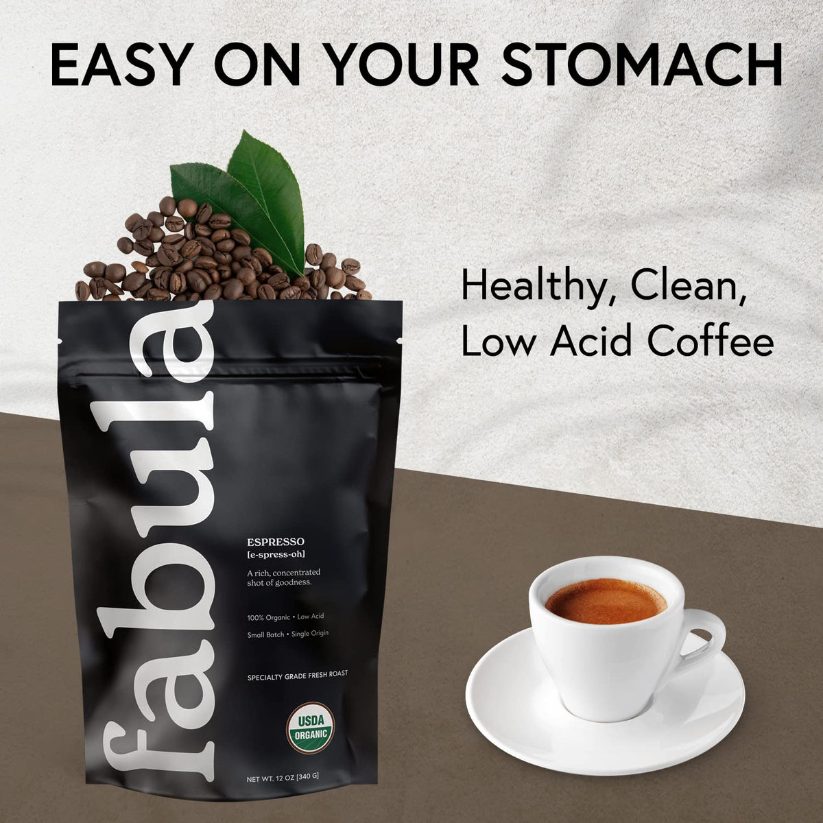 Fabula single-origin packaging preserves freshness for immediate grind and brew.