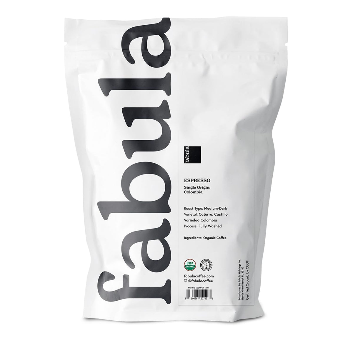 Fabula espresso ground beans highlight single-origin quality and shade-grown flavor.