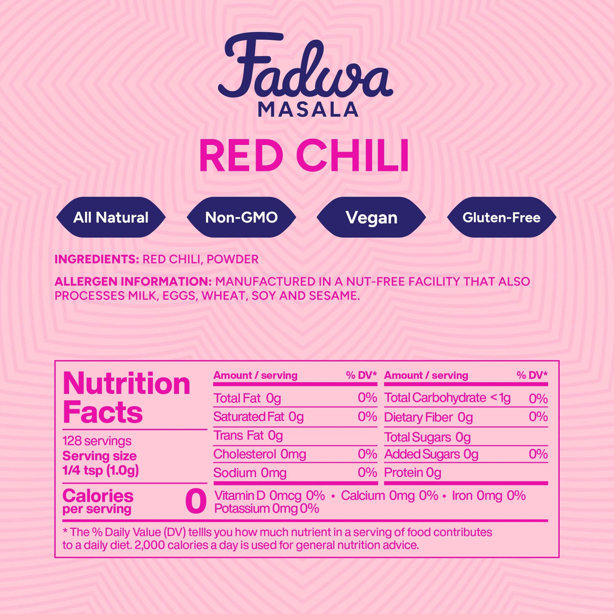 Fadwa Masala Mild Red Chili blends with other spices for customizable desi flavors.