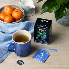Choice Organic Teas Fair Trade label indicates ethical sourcing