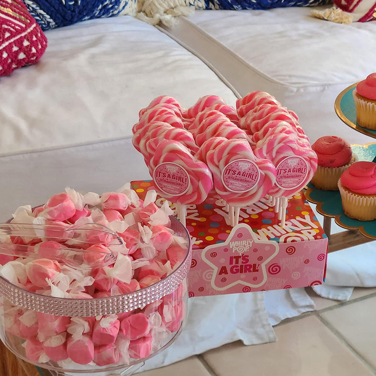 Fairtime pink taffy wedding favors arrangement for celebrations