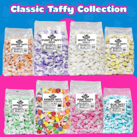 Wedding favors packaging featuring Fairtime Purple Grape Taffy.