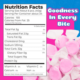 Fairtime pink strawberry taffy individually wrapped for sharing and gifting