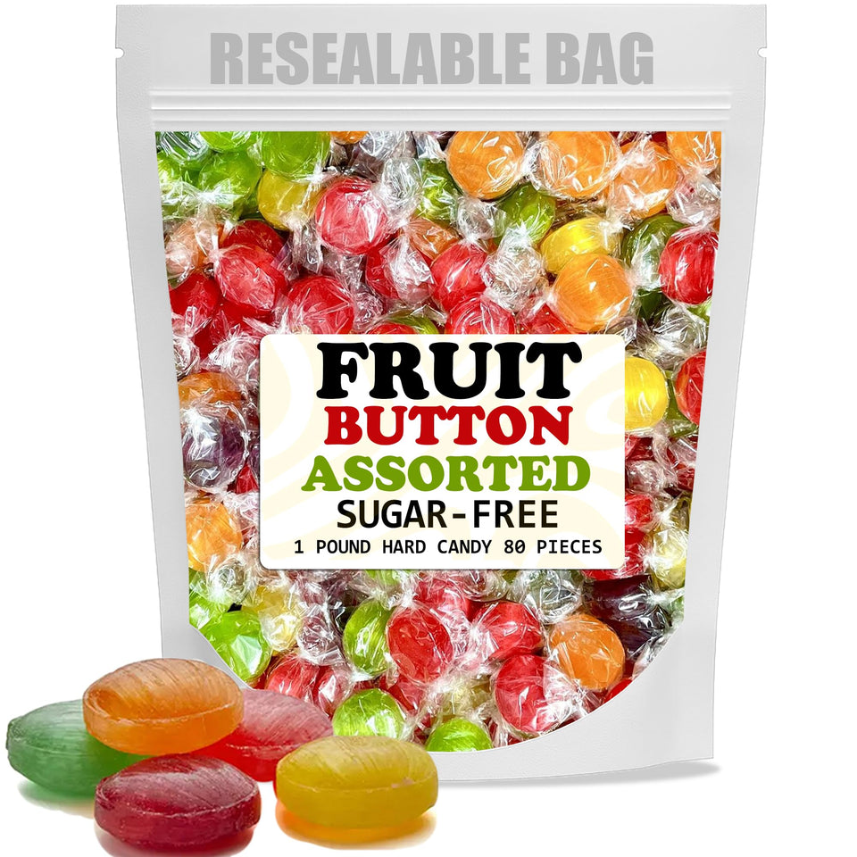 Faithful Flavours assorted buttons candy for on-the-go snacking, sugar-free and diabetic-friendly.