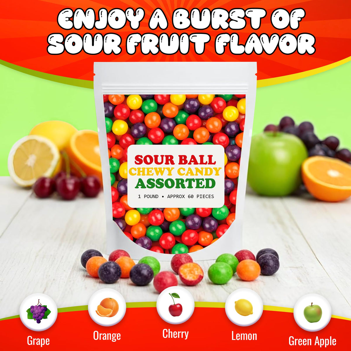 Faithful Flavours sour cherry balls offer tangy bite ideal for gumball machines.