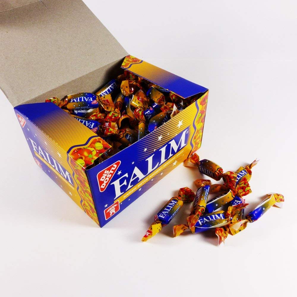 Falim sugarless gum fruit mix, individually wrapped for hygienic travel