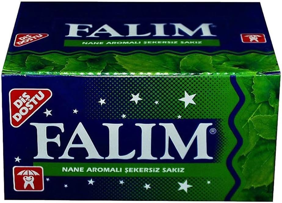 Falim sugarless mint gum individually wrapped pieces for discreet chewing.