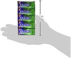 Falim sugarless mint gum on a desk suggesting convenient, on-the-go snacking