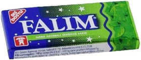 Falim sugarless mint gum piece close-up highlighting smooth mint texture