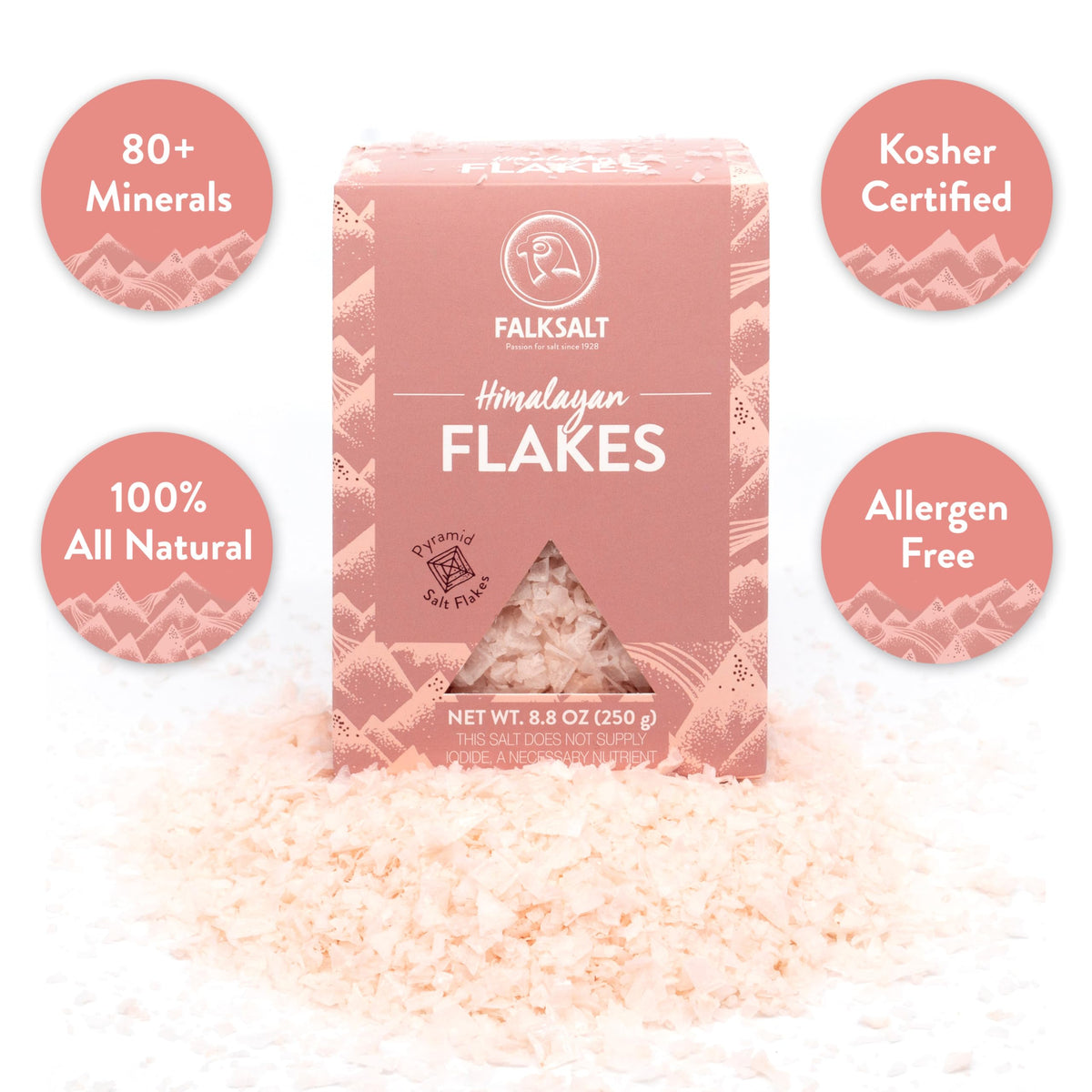 Falksalt pink salt flakes on vegetables for color and subtle crunch.