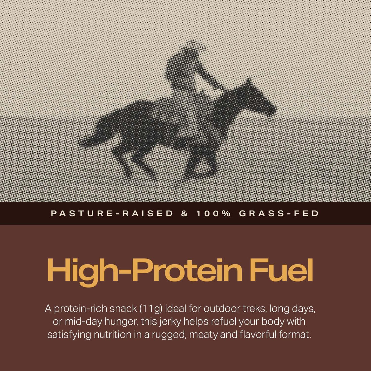 Falls Family Ranches western heritage jerky pack showcases rugged branding and buffalo meat.
