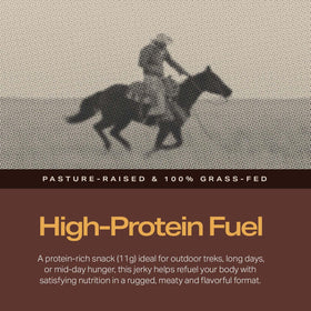 Falls Family Ranches western heritage jerky pack showcases rugged branding and buffalo meat.