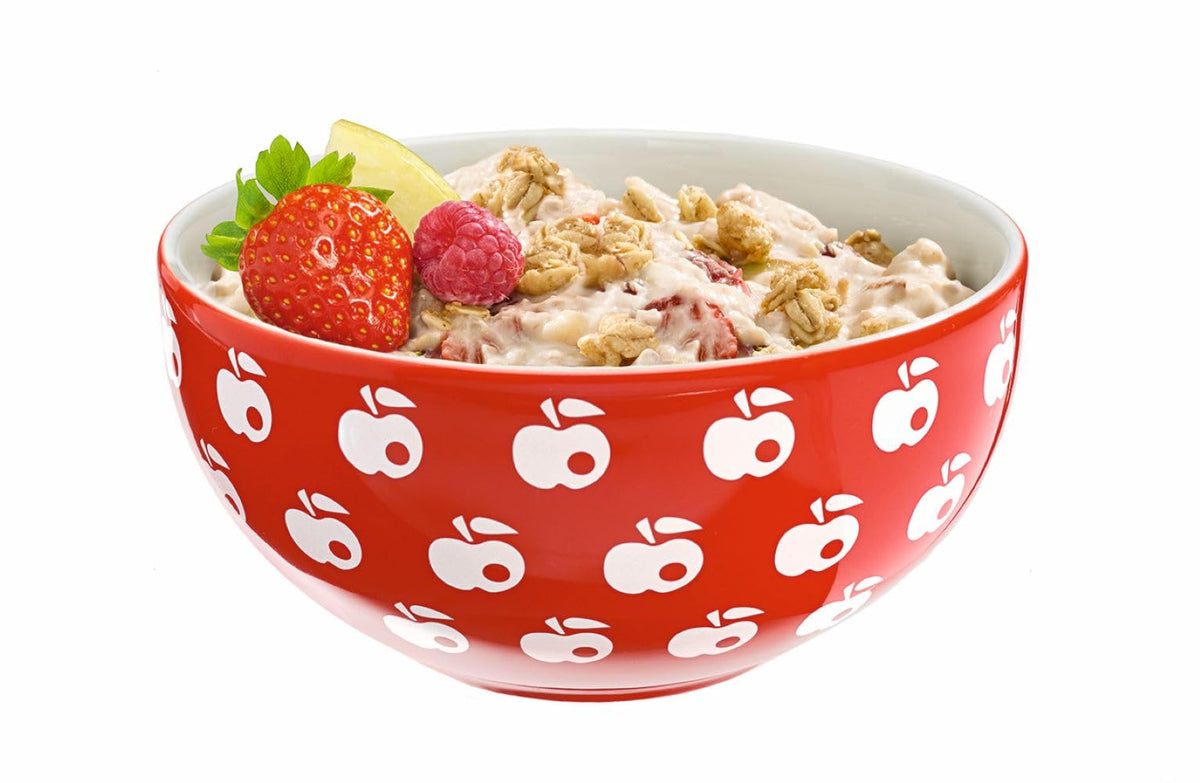 Climate-neutral packaging of Familia Bircher Müesli on display.