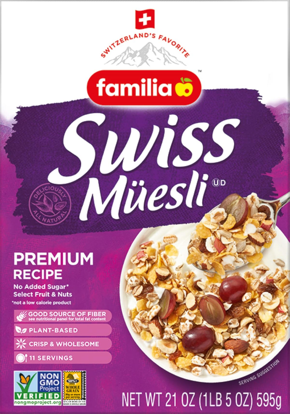 Familia Swiss Muesli in a bowl, ready for a wholesome breakfast with protein and fiber