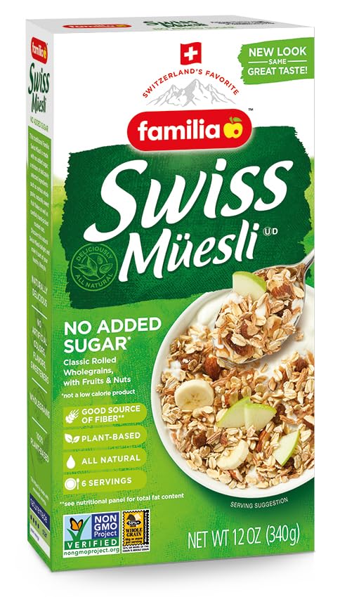 Familia Swiss Muesli bowl with fruits highlights a satisfying morning ritual.