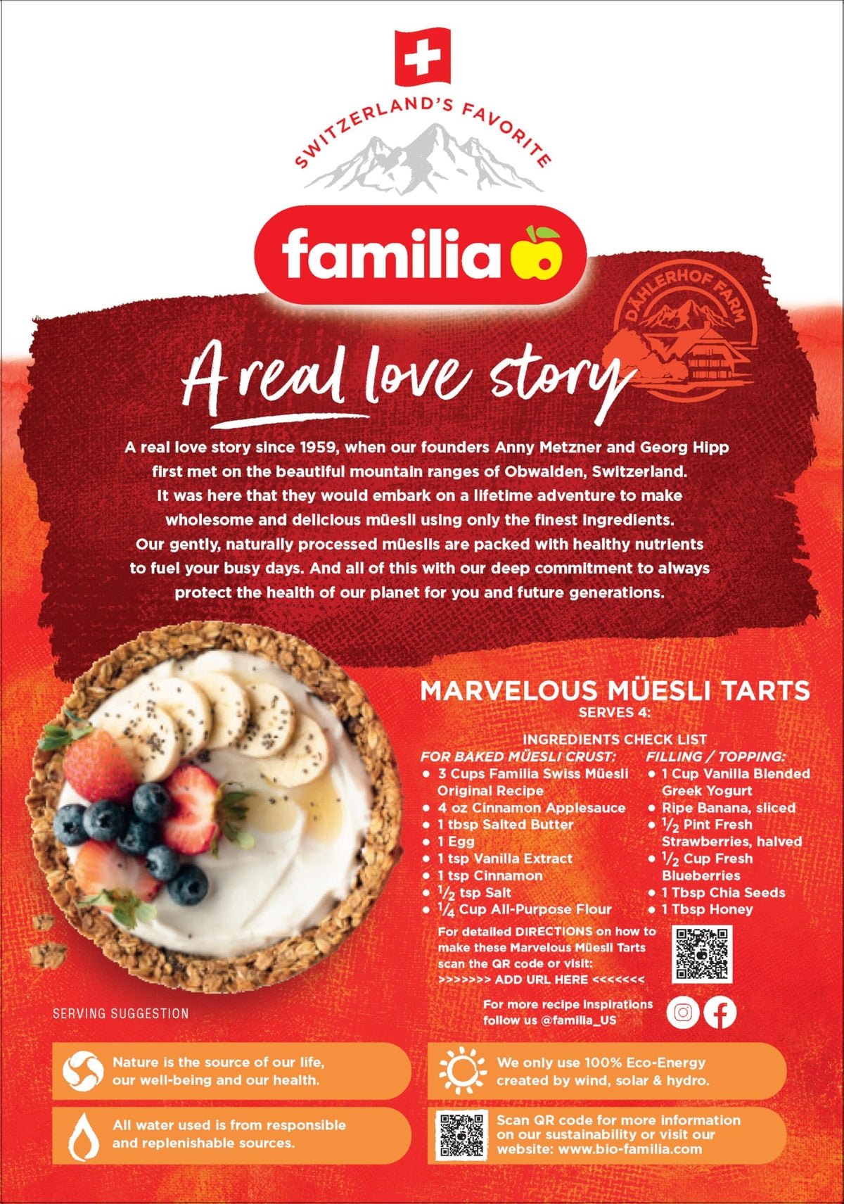 Toasted hazelnuts and almonds in Familia Swiss Muesli close-up.