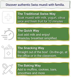 Familia Swiss Muesli ready-to-serve bowl for quick mornings.