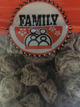 Family Sweet Li Hing Mui plum snack plated for serving, ideal party nibble.