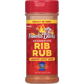 Famous Dave's Rib Rub dusted on ribs for smoky, garlicky sweetness