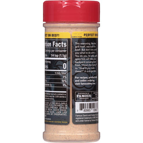 Famous Dave's steak & burger seasoning bottle pour ideal for grilled steaks and burgers