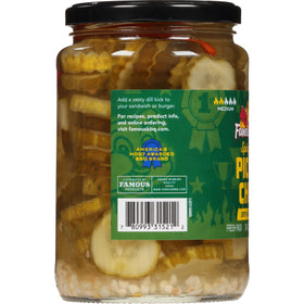 Sweet n' Spicy pickles on a sandwich setup showing versatility.