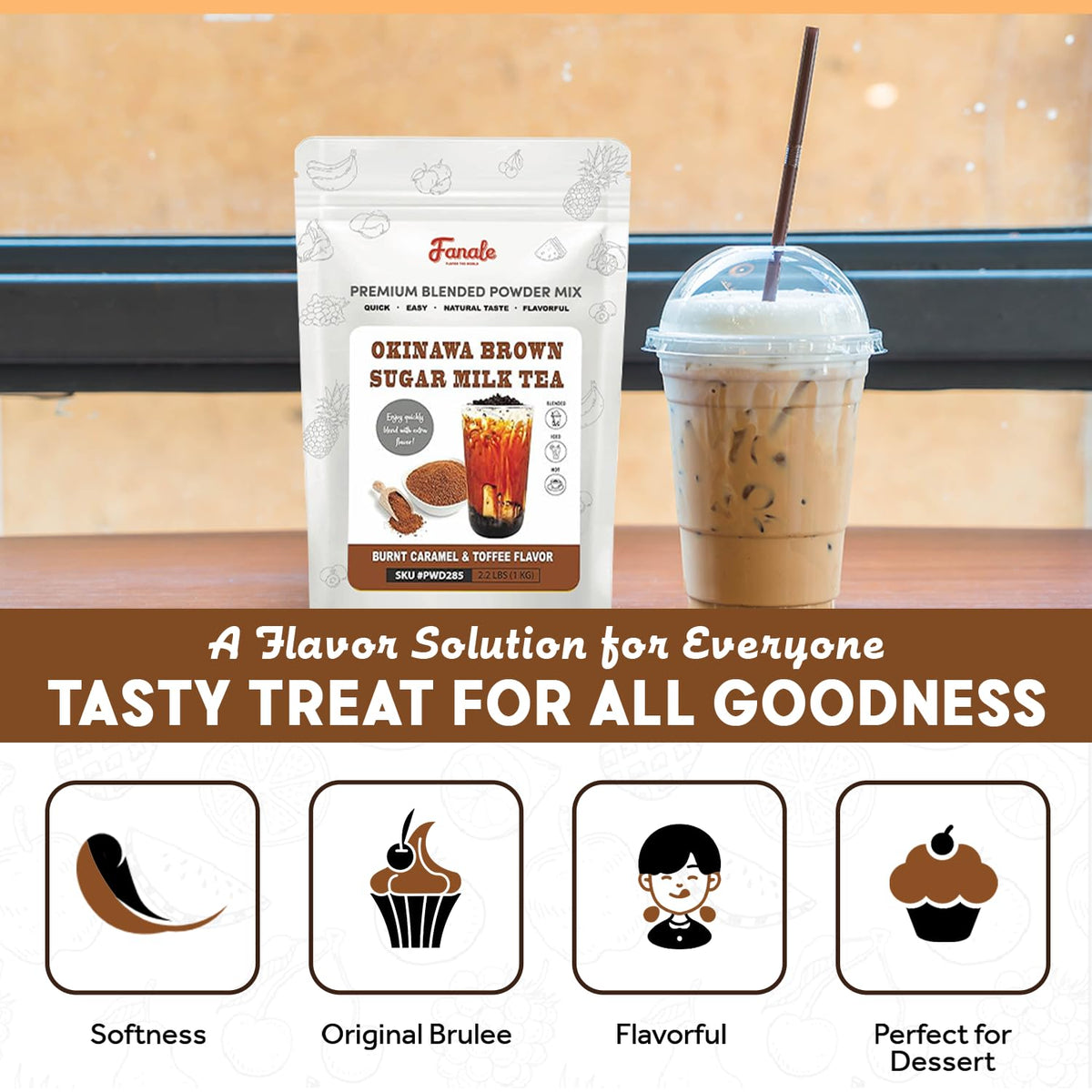 Baked treat enhanced with Fanale brown sugar milk tea powder.