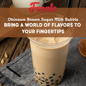 Smoothie featuring Fanale Okinawa brown sugar milk tea flavor.