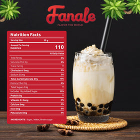 Fanale dark brown sugar syrup swirled into a creamy latte